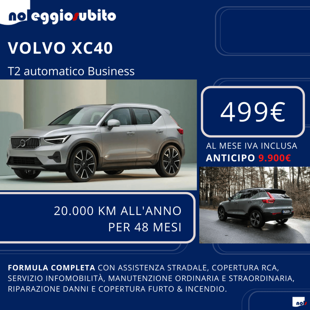 Volvo XC40 noleggio a lungo termine automatica pronta consegna 499 euro IVA compresa