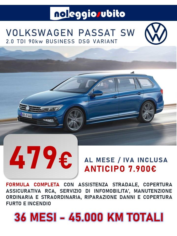 Volkswagen PASSAT VARIANT offerta noleggio lungo termine. A partire da 479 euro al mese. Tutti i servizi inclusi