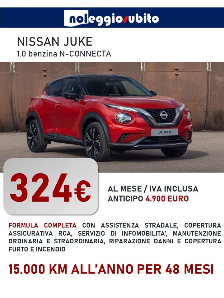 Nissan Juke da 324 euro iva compresa noleggio a lungo termine