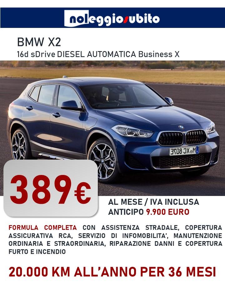 BMW X2 diesel automatico noleggio 389 IVA compresa