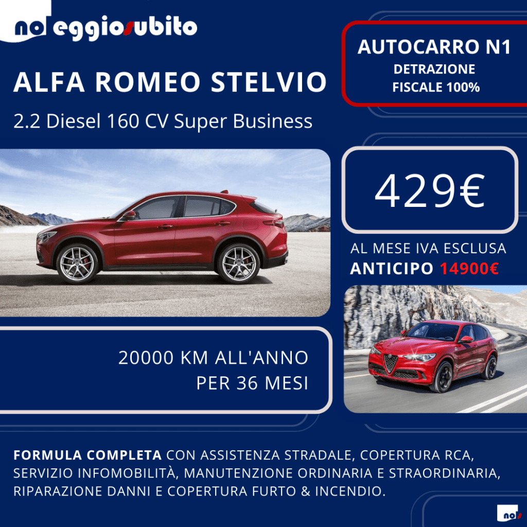 Alfa romeo Stelvio Autocarro N1 - Canone di noleggio a partire 429 €/mese.