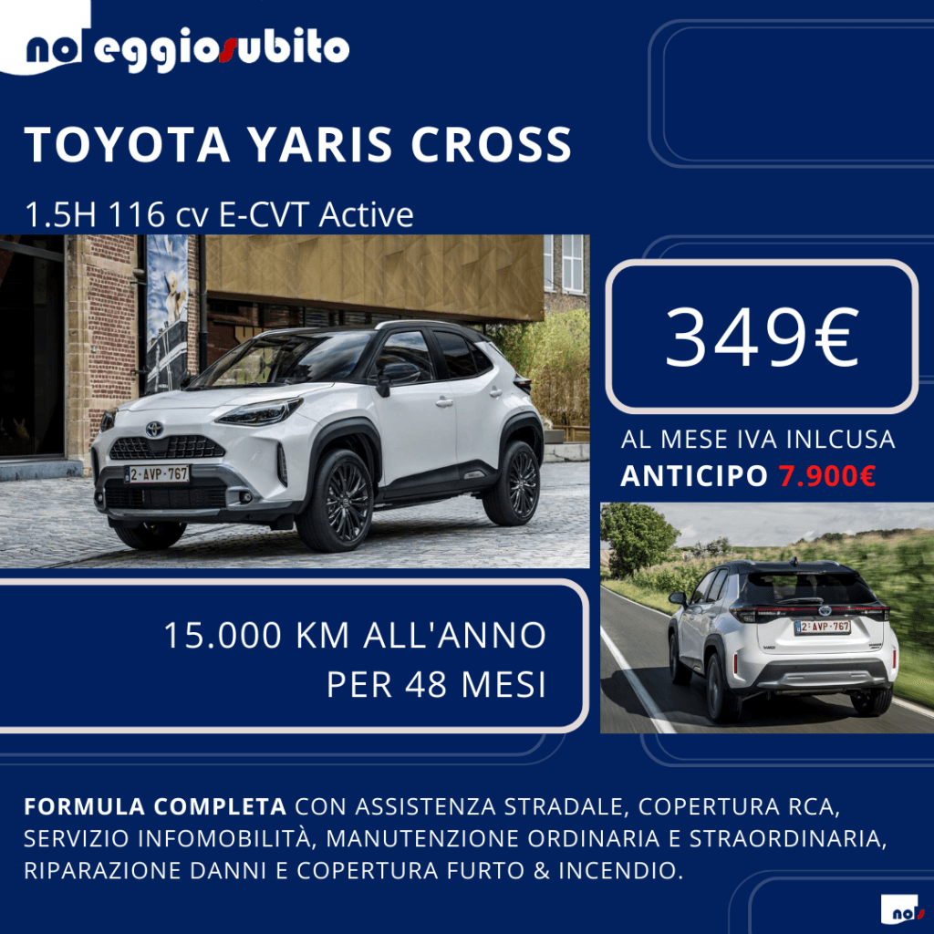Toyota Yaris Cross noleggio lungo termine 349 euro