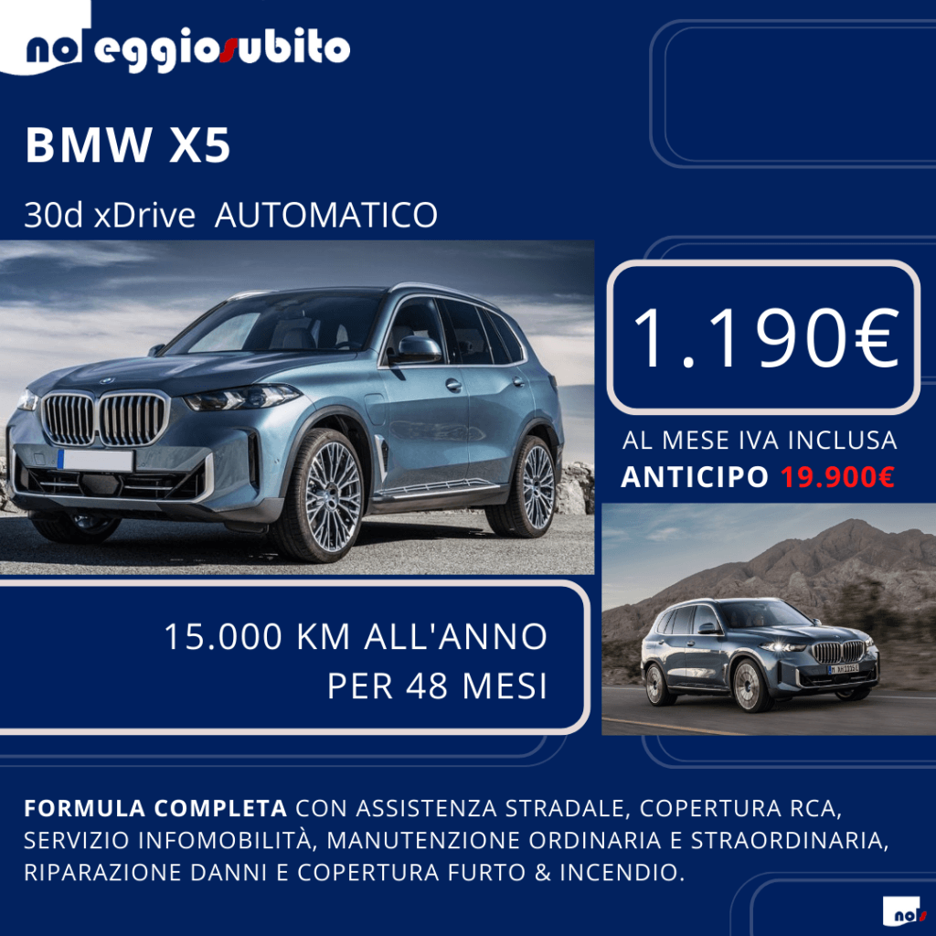 BMW X5 30d diesel 4x4 automatica noleggio a lungo termine 1190 euro iva compresa pronta consegna