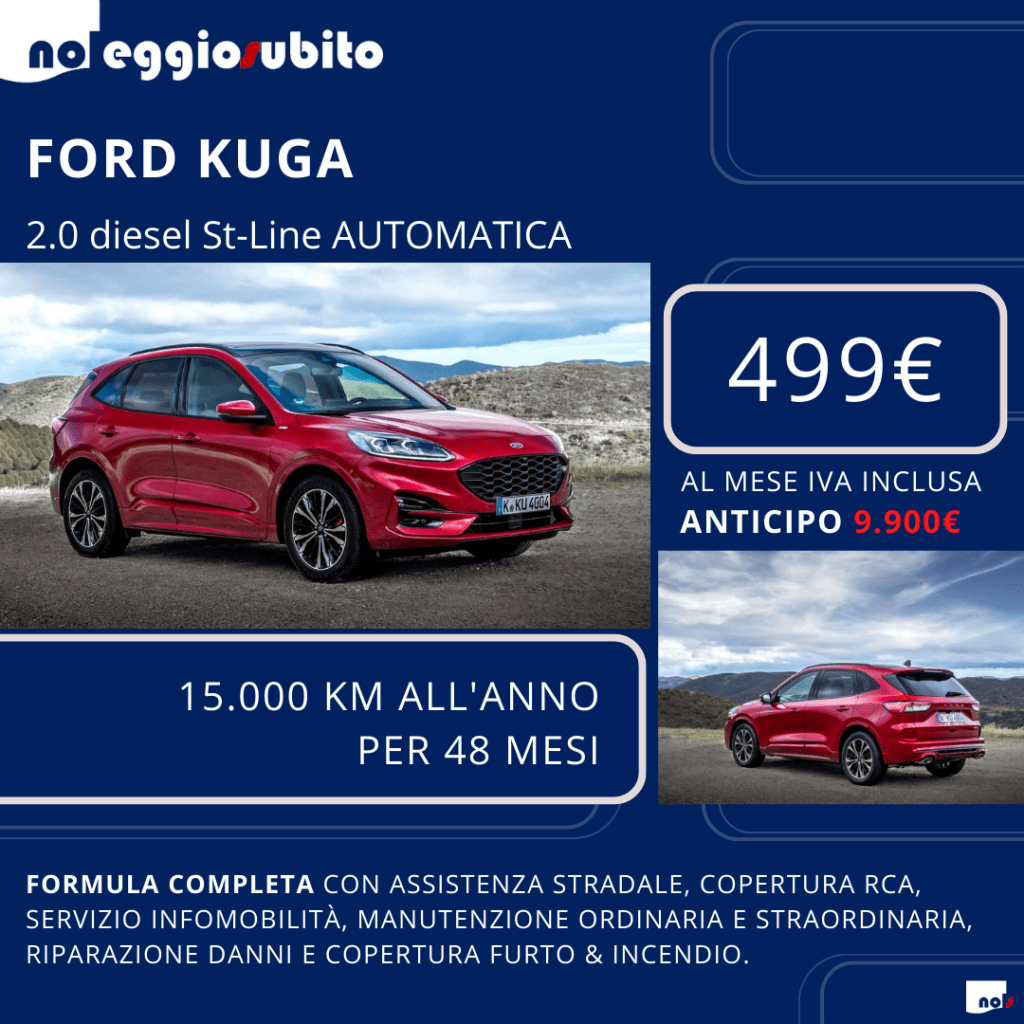 Ford Kuga diesel automatica noleggio a lungo termine 499 euro iva compresa pronta consegna