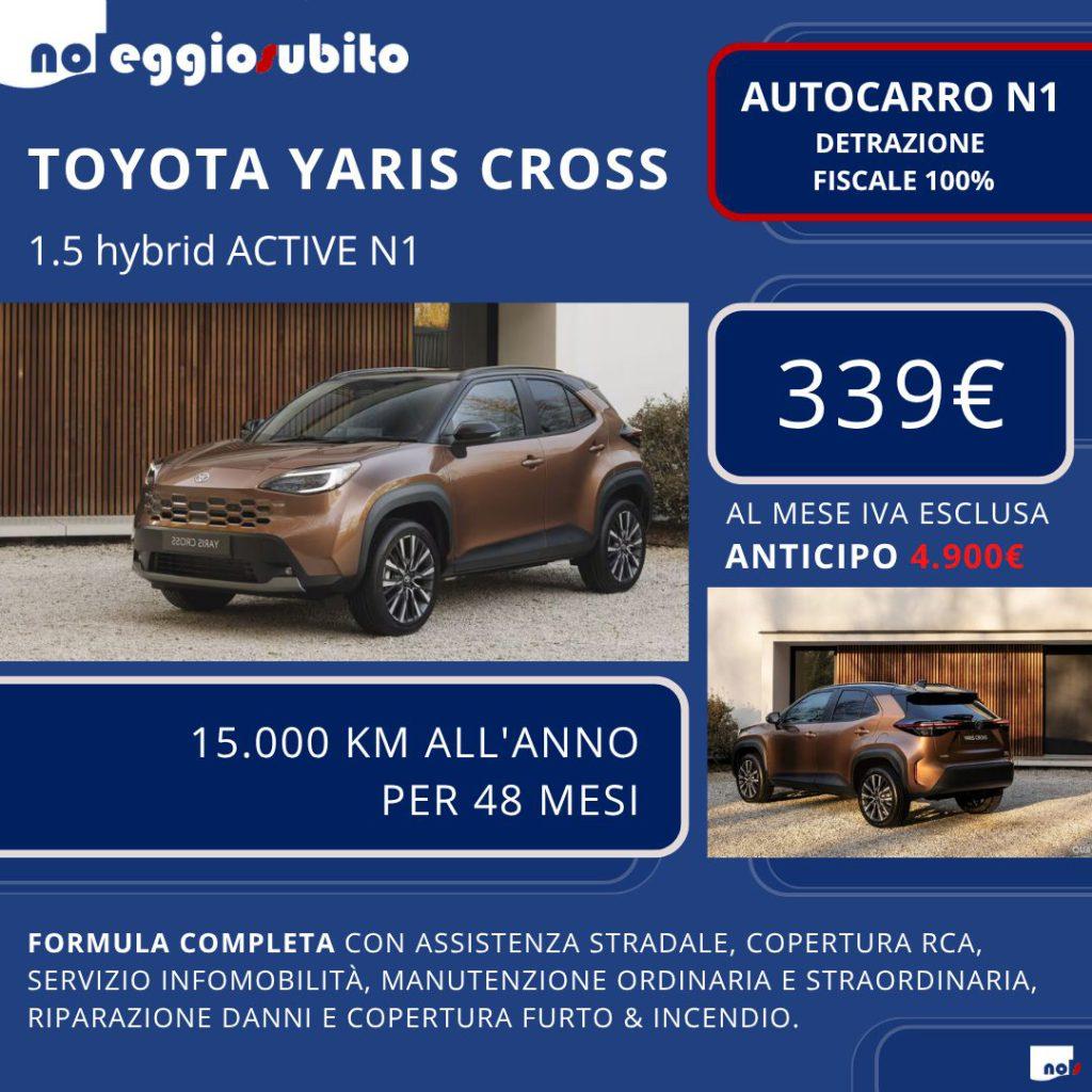 Toyota YARIS CROSS autocarro N1. A partire da 339 euro al mese. Canoni deducibili fiscalmente al 100%. Tutti i servizi inclusi