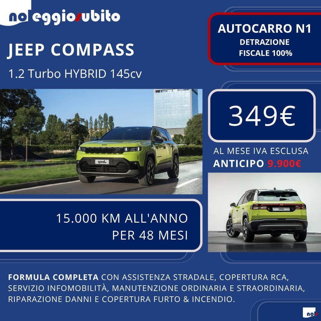 Jeep COMPASS autocarro N1 canone a partire da 349 euro mese. Scarico fiscale 100% cento percento tutti i servizi compresi assicurazione manutenzione