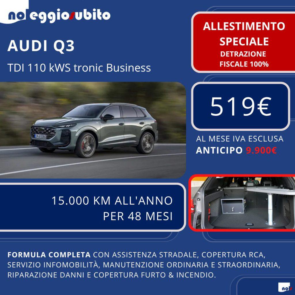 Audi Q3 110Kw - 519&euro; canone mensile - con ALLESTIMENTO SPECIALE scarico fiscale 100%