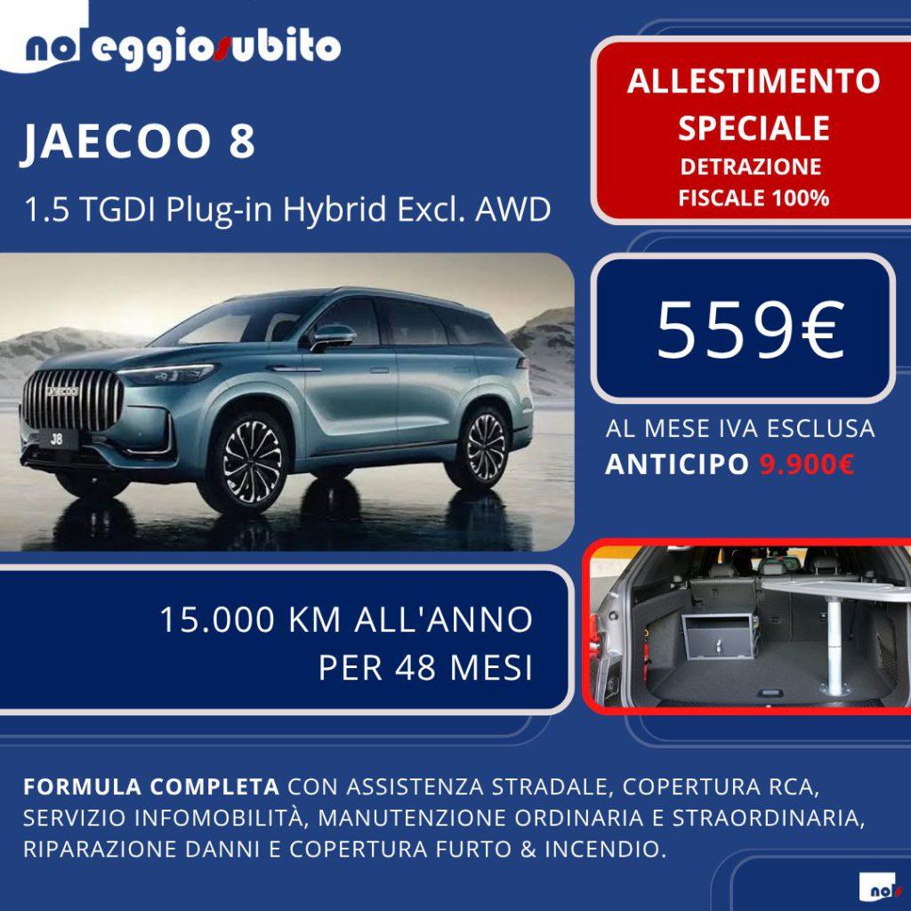 Jaecoo 8 559&euro; euro canone mensile con ALLESTIMENTO SPECIALE scarico fiscale 100% AUTOCARRO