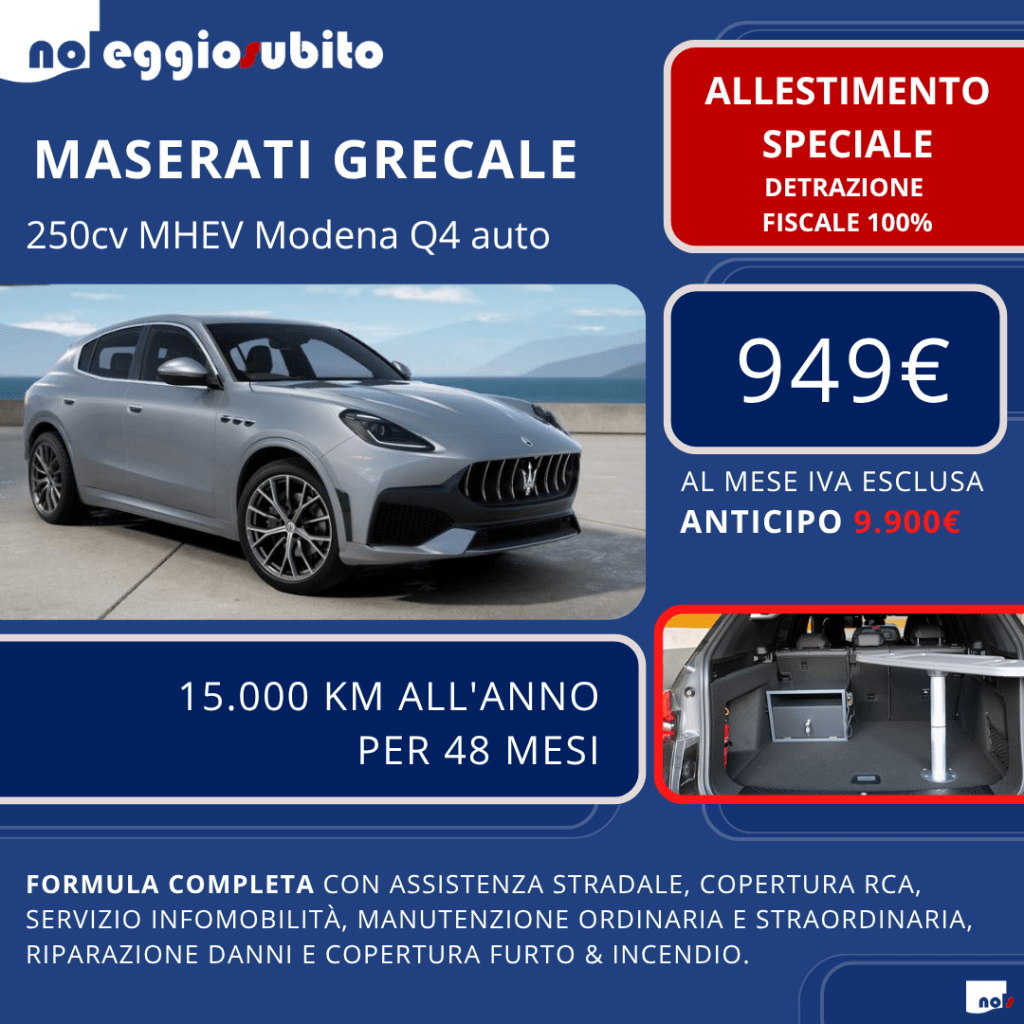 Maserati GRECALE - 949€ canone mensile - con ALLESTIMENTO SPECIALE - scarico fiscale 100%